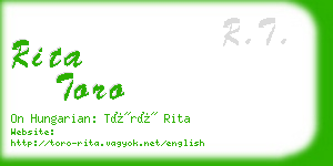 rita toro business card